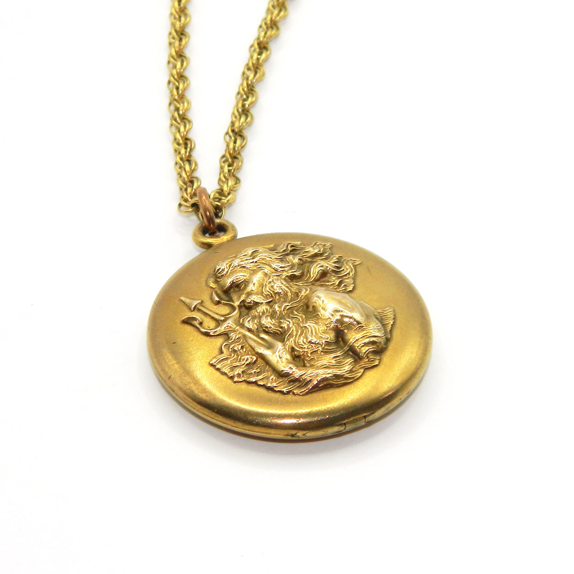 Antique Neptune locket necklace