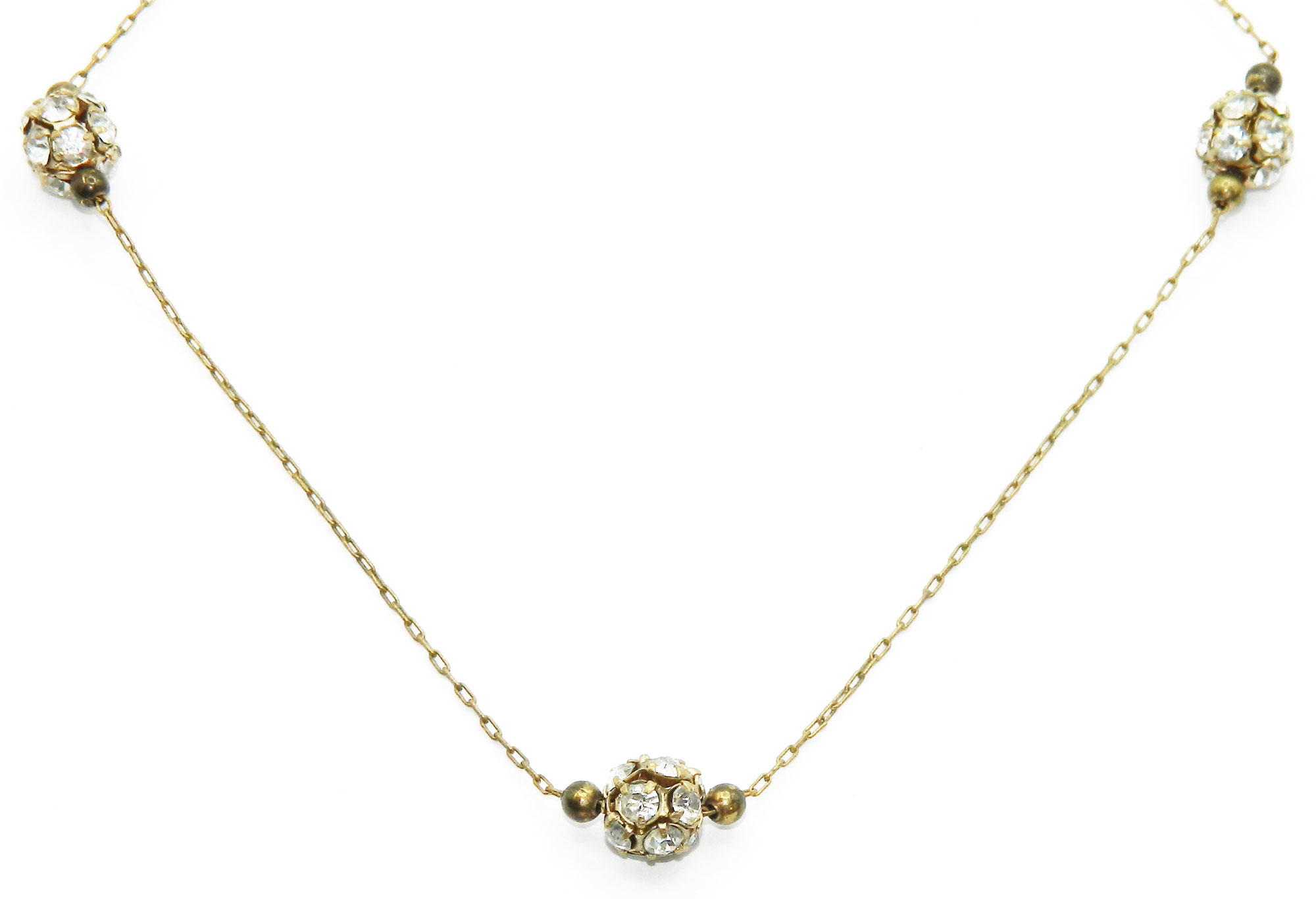 Rhinestone chain necklace