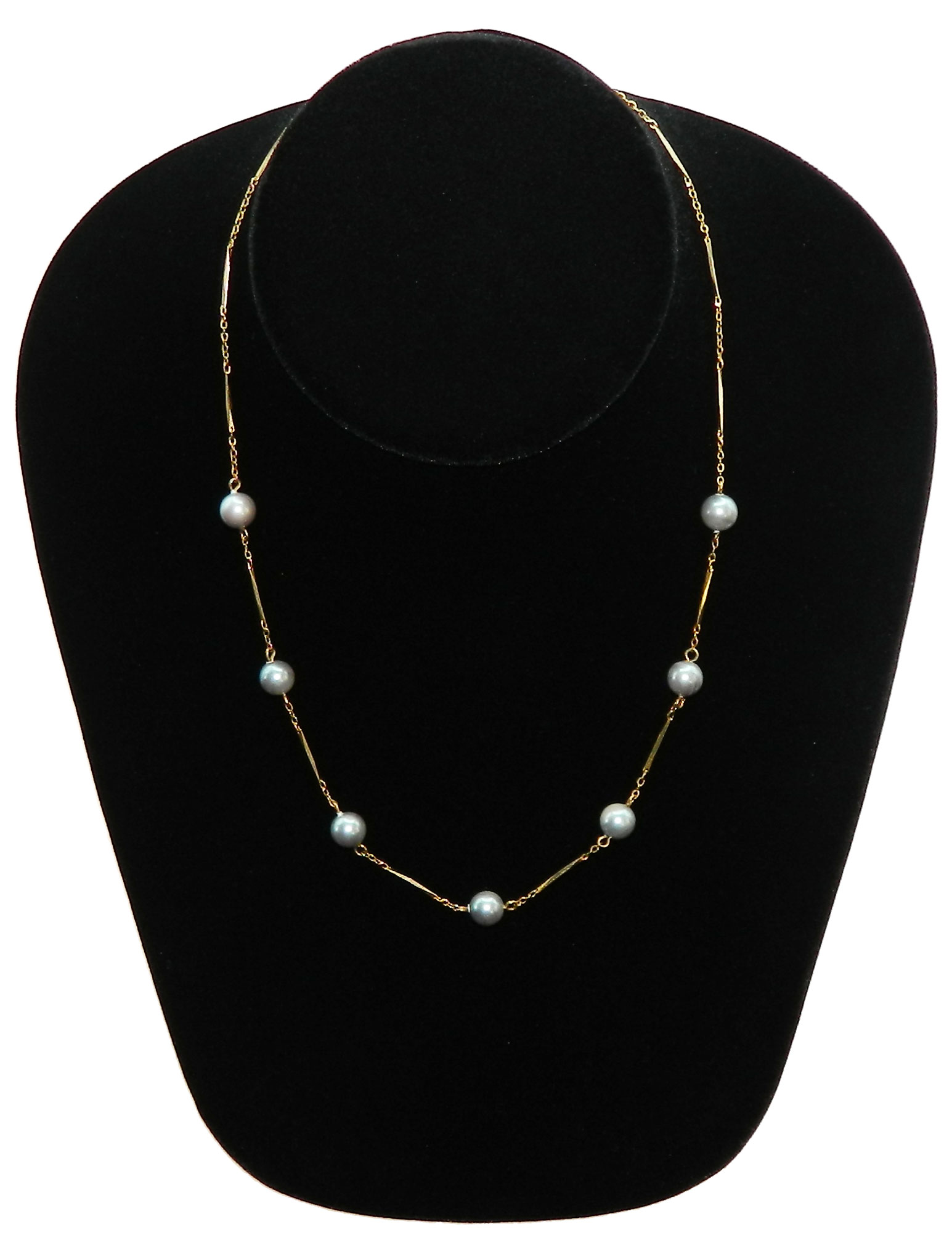 Grey faux pearl necklace