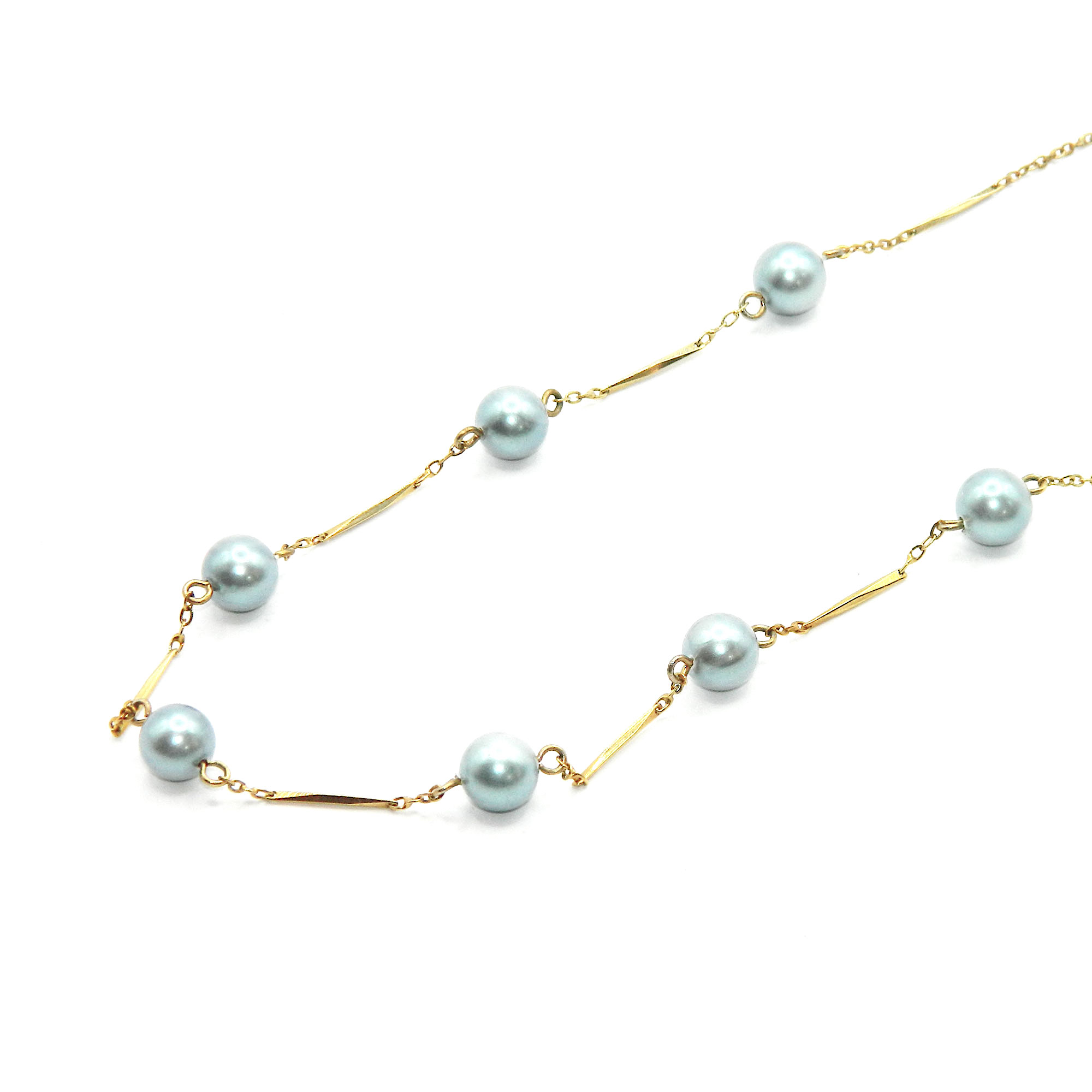 Grey faux pearl necklace