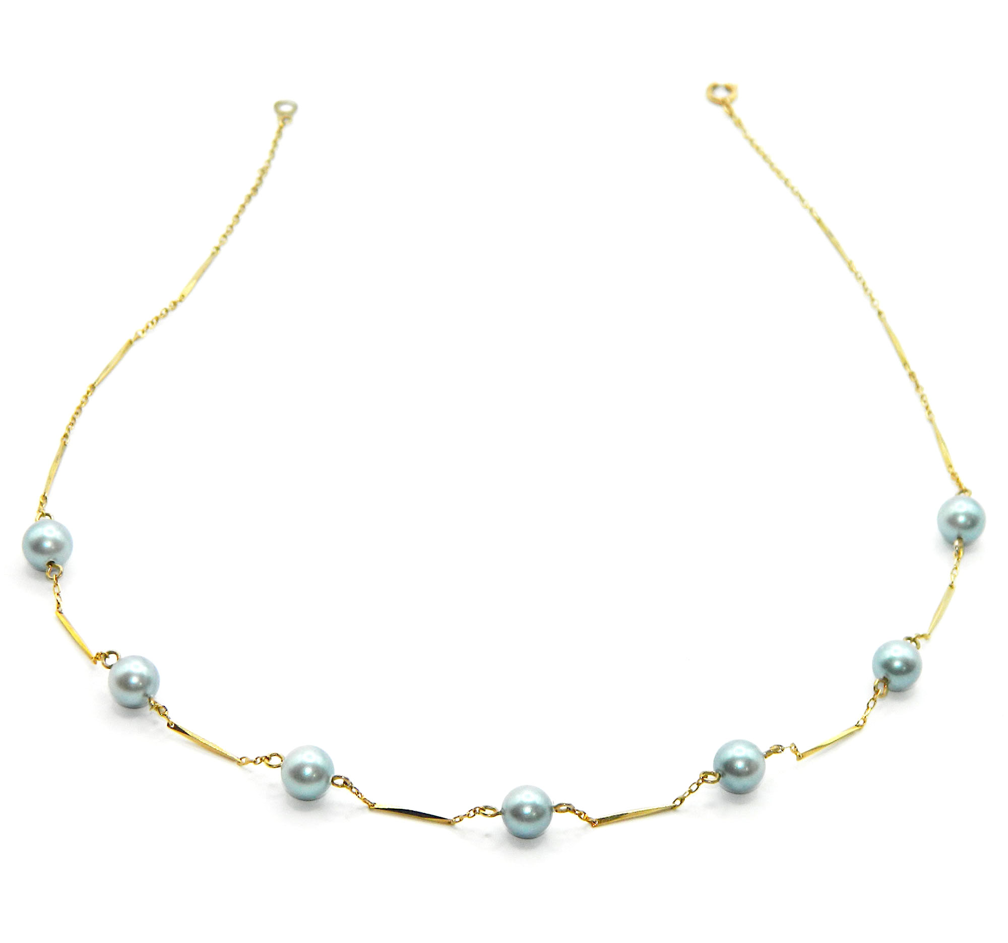 Grey faux pearl necklace