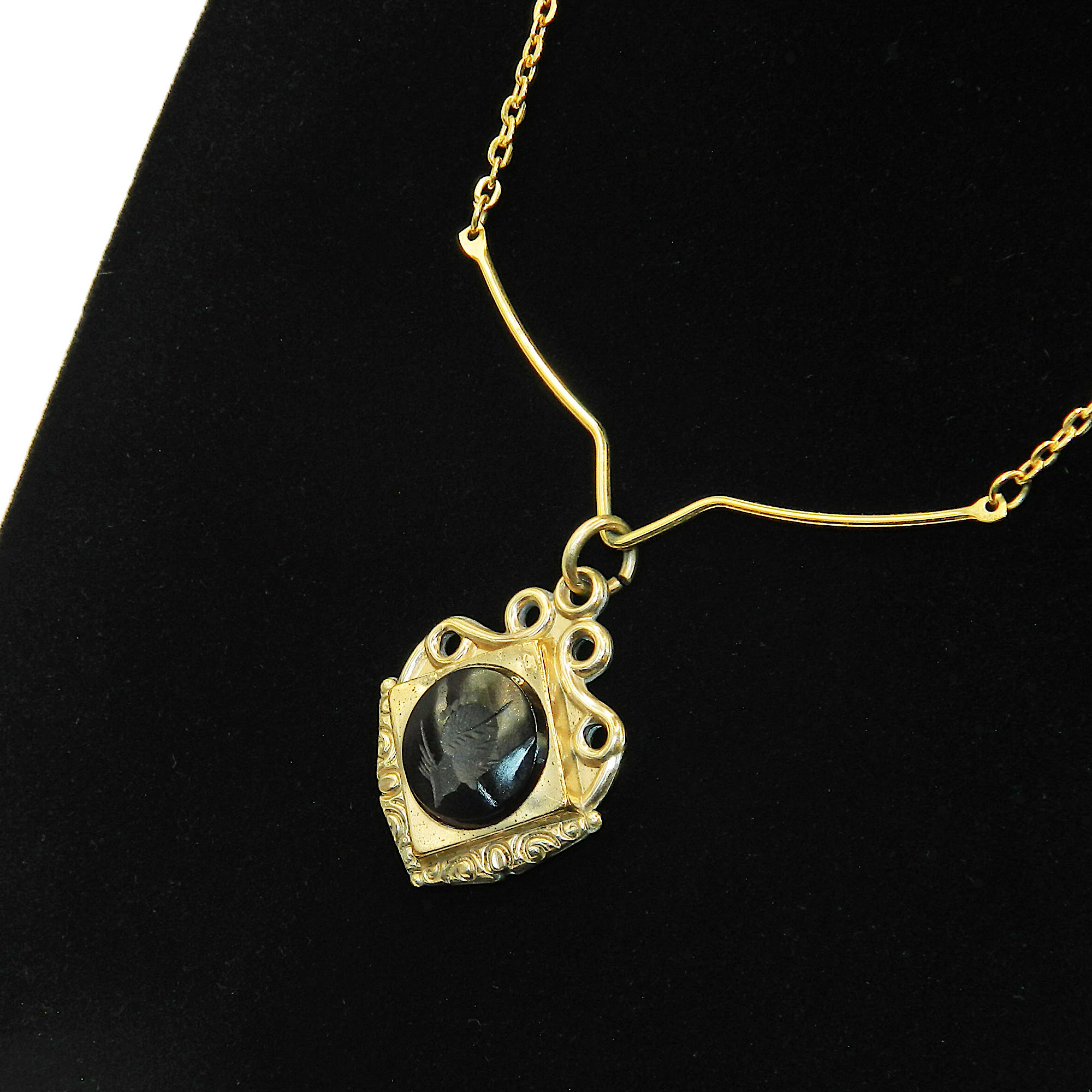Antique watch fob pendant necklace