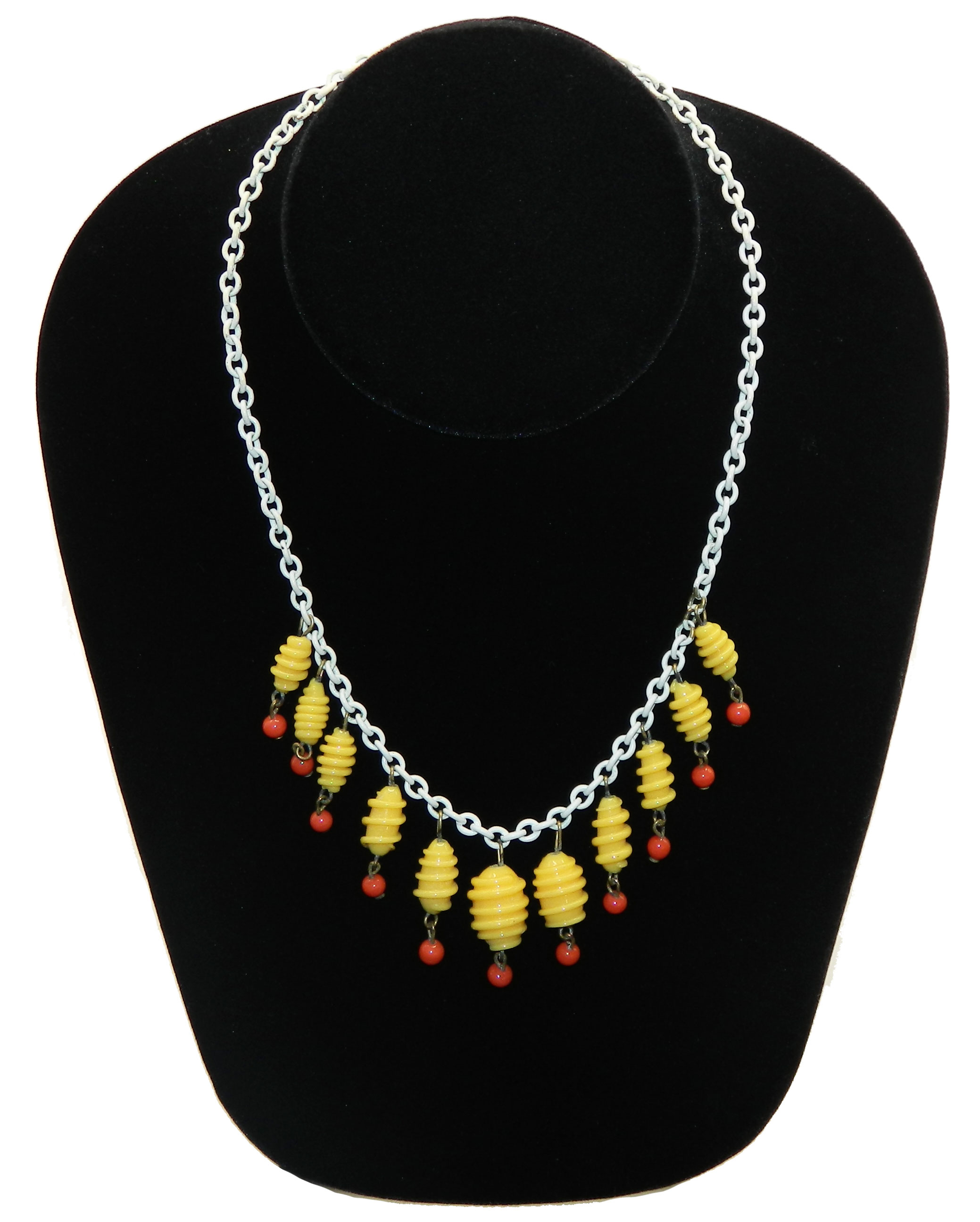 Art Deco glass spiral beaded necklace