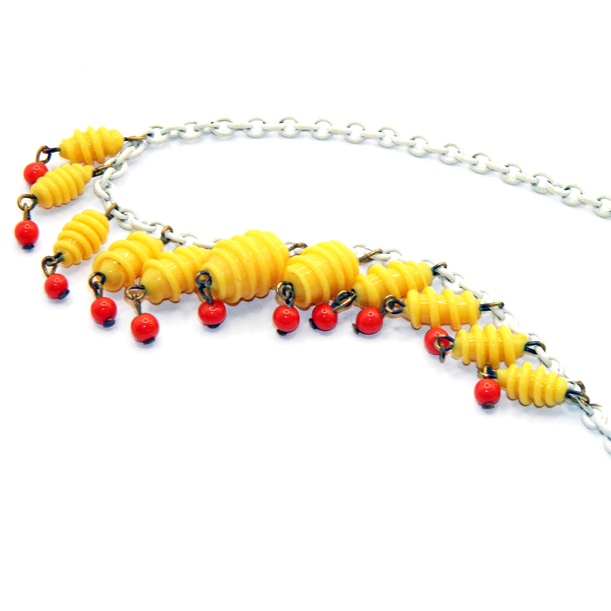 Art Deco glass spiral beaded necklace