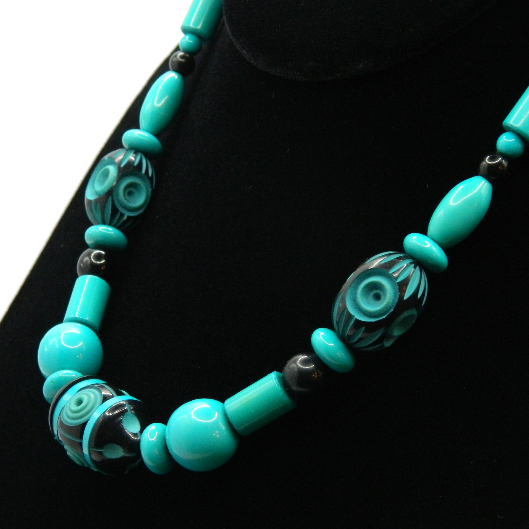 1930s celluloid bead necklace