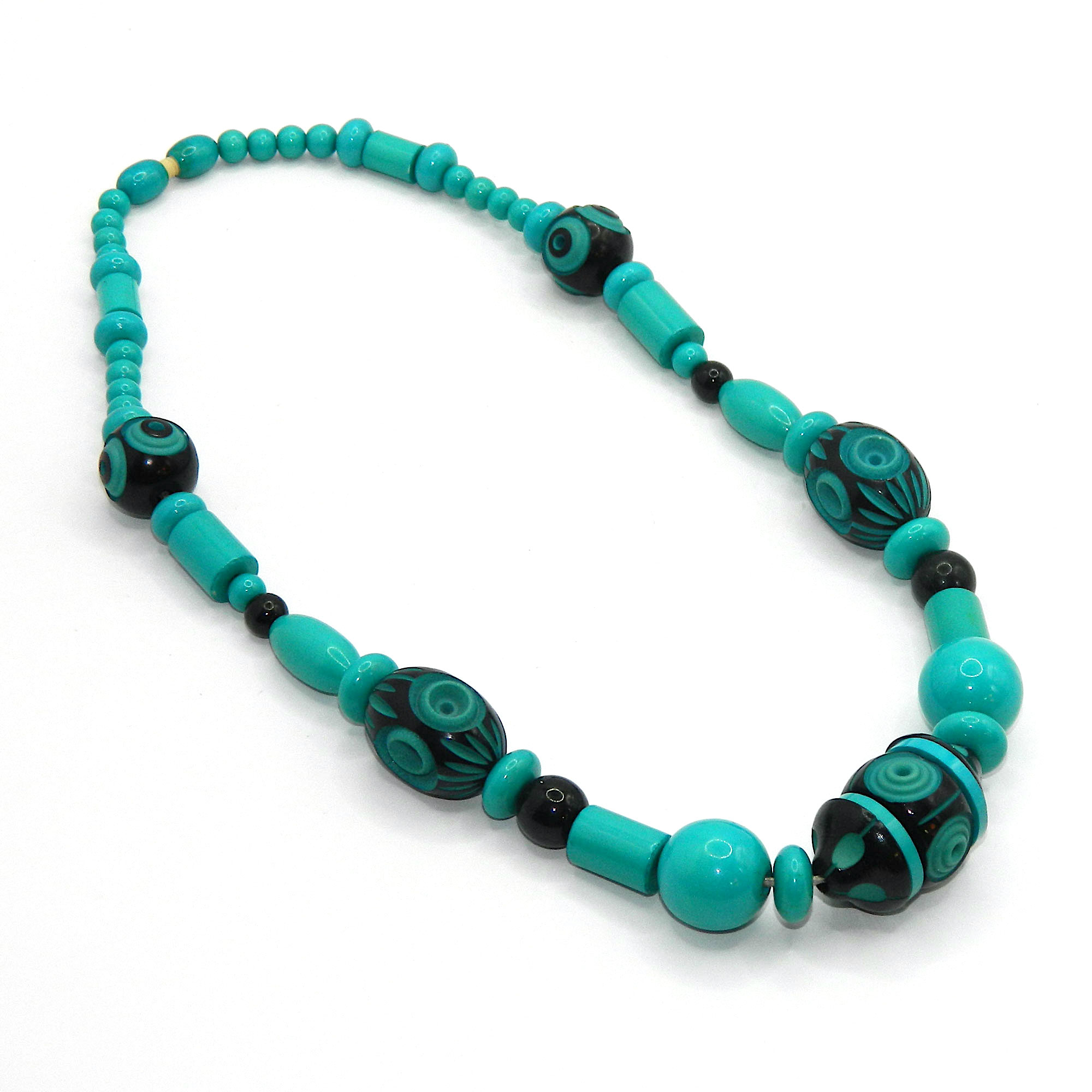 1930s Art Deco celluloid bead necklace