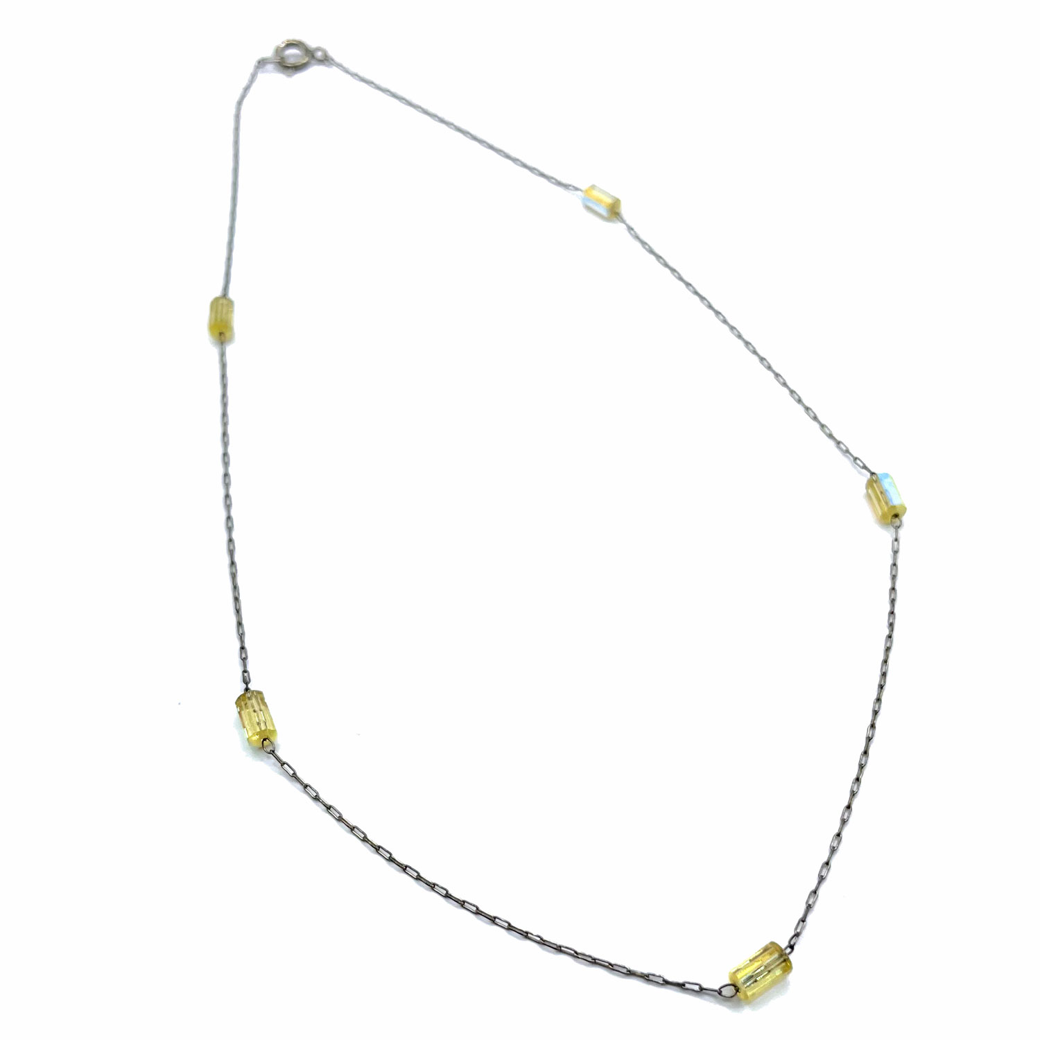 Yellow crystal bead necklace