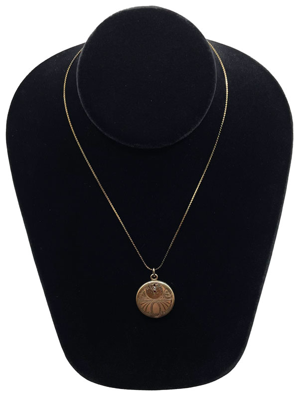Antique locket pendant necklace