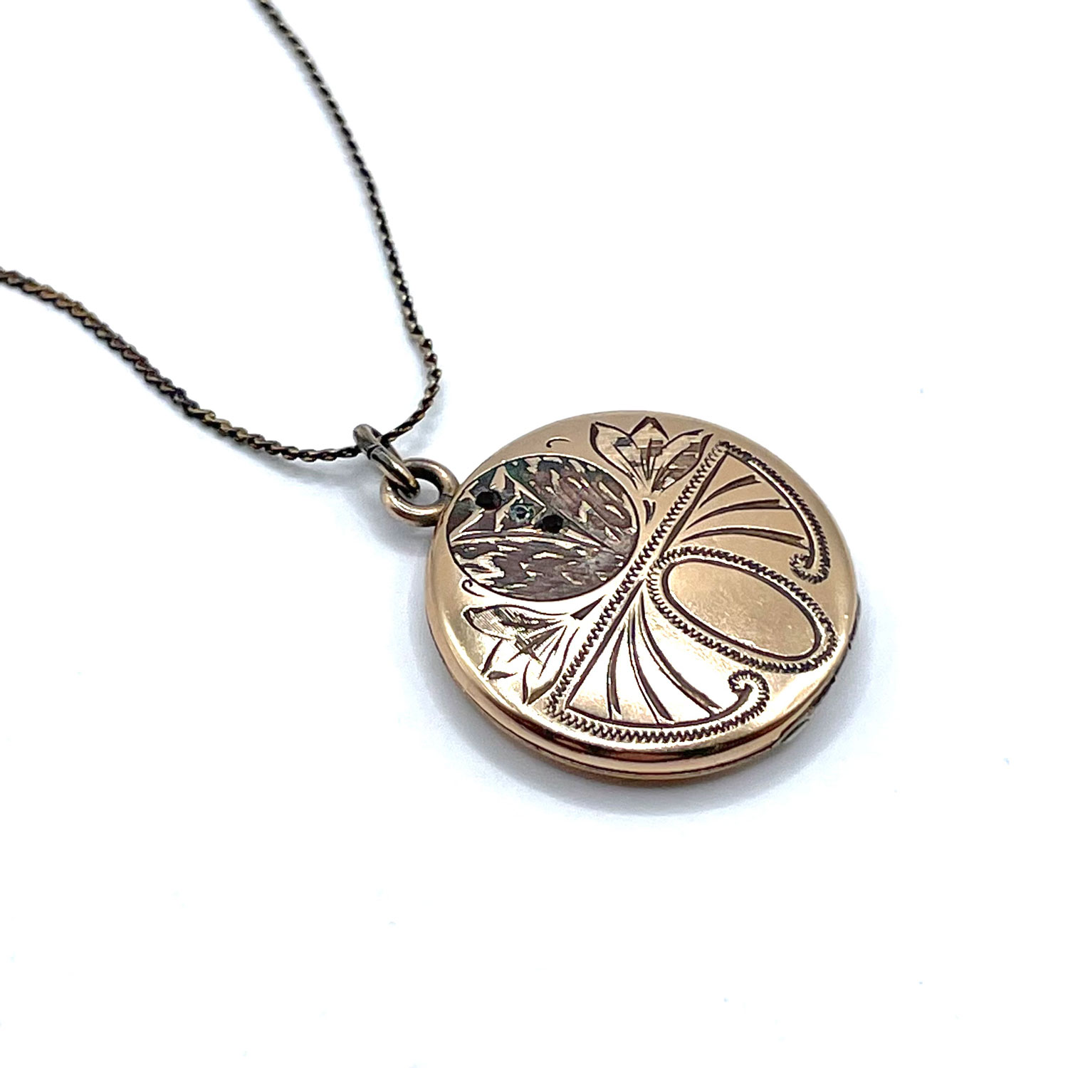 Antique locket pendant necklace