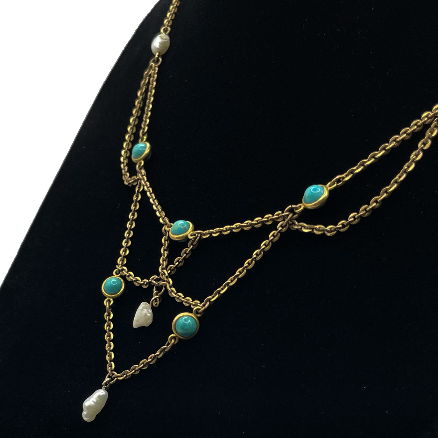 Antique Art Nouveau festoon necklace