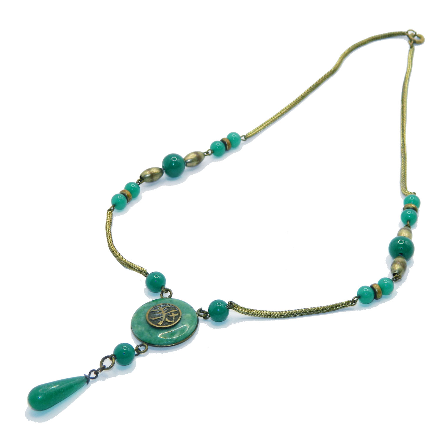 Art Deco beaded pendant necklace