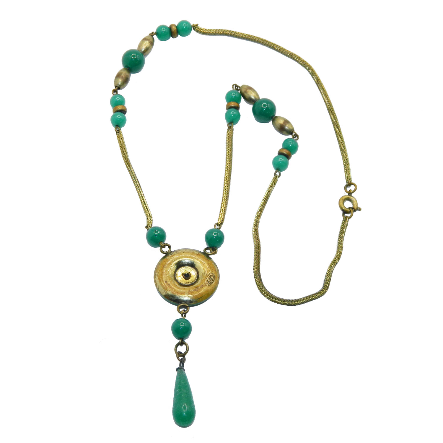 Art Deco beaded pendant necklace
