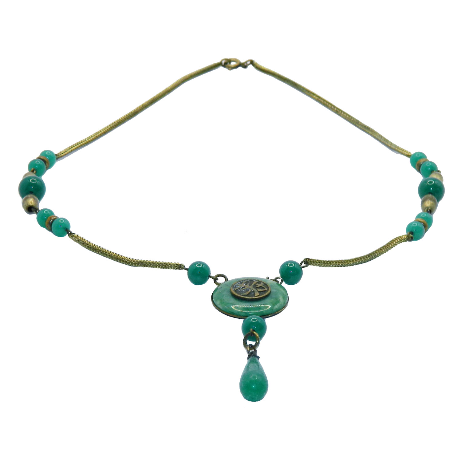 Art Deco beaded pendant necklace