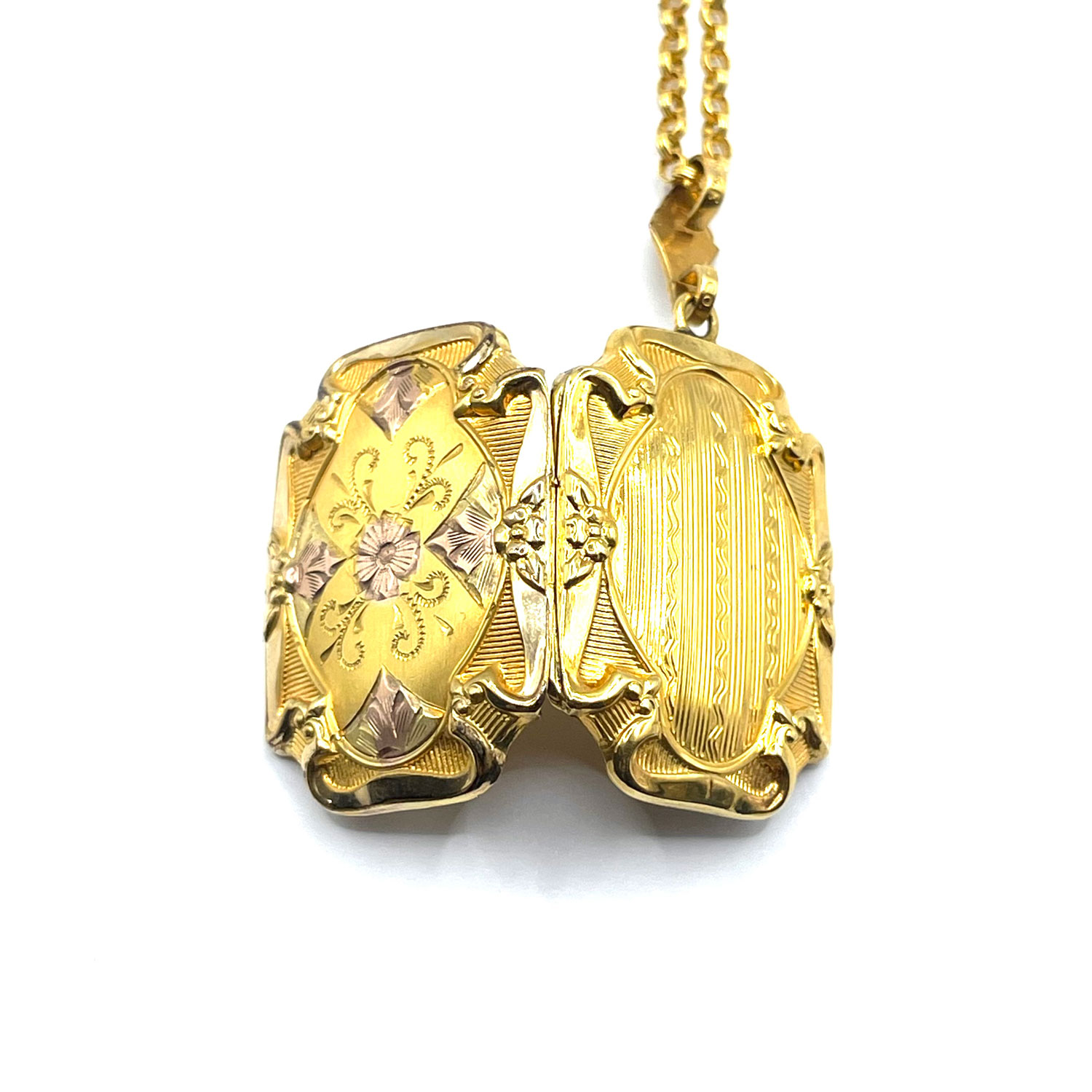 Antique locket pendant necklace