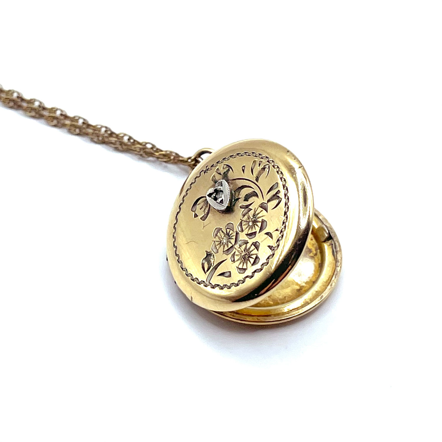 Antique locket pendant necklace