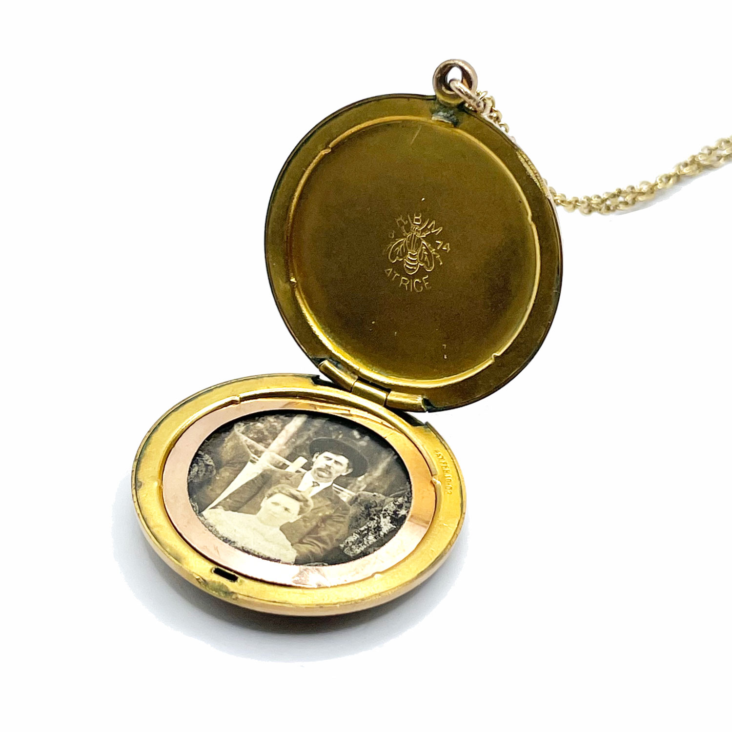 Antique locket pendant necklace