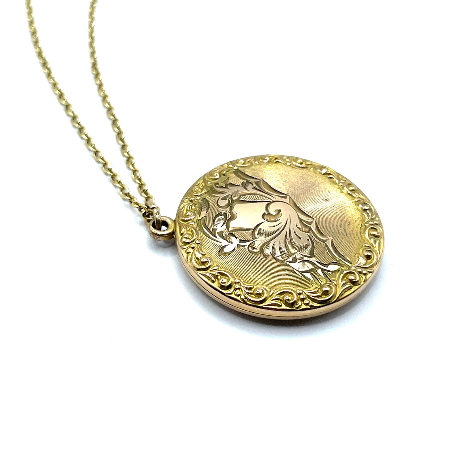 Antique locket pendant necklace