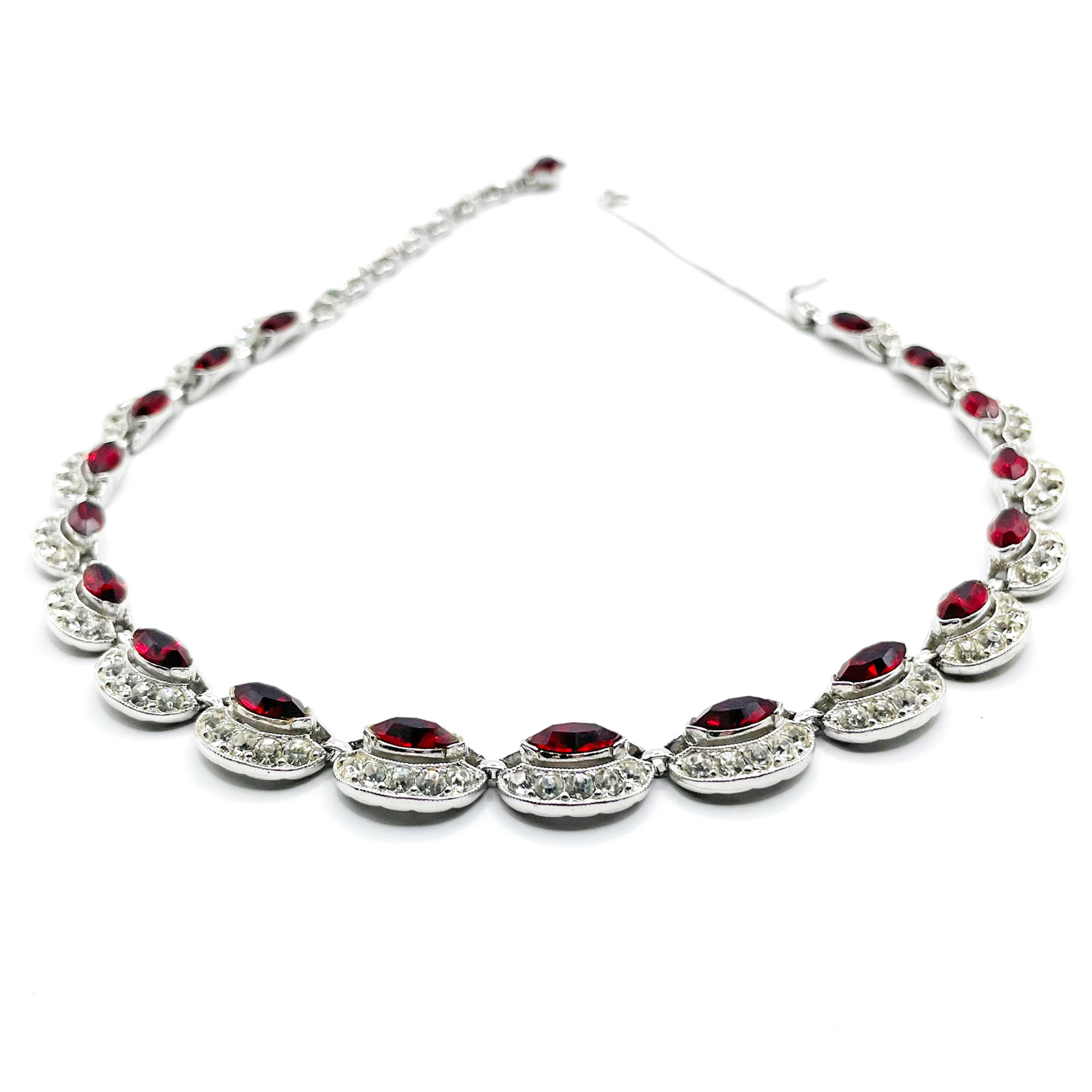 Red rhinestone Bogoff necklace