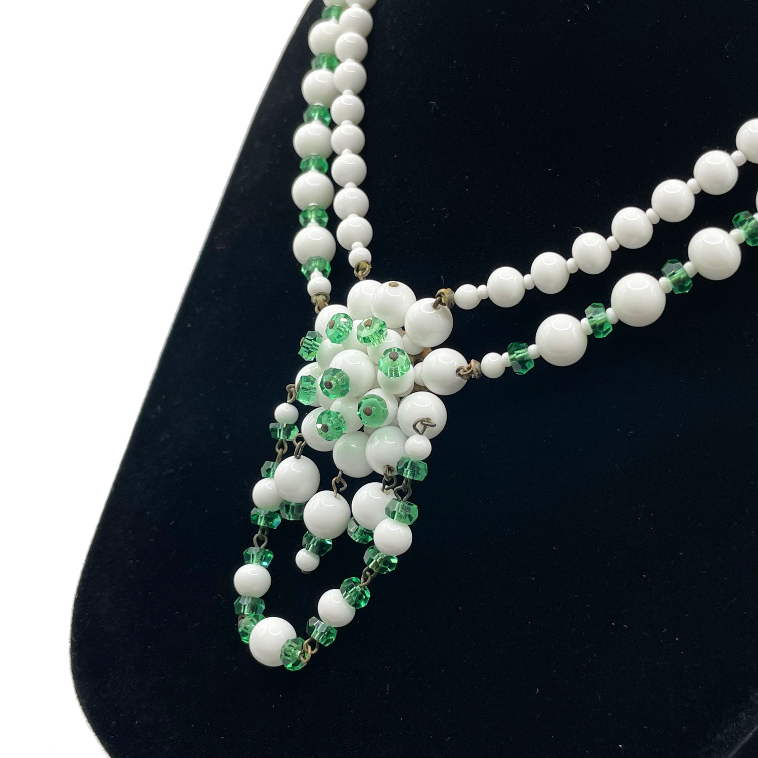 White glass bead necklace