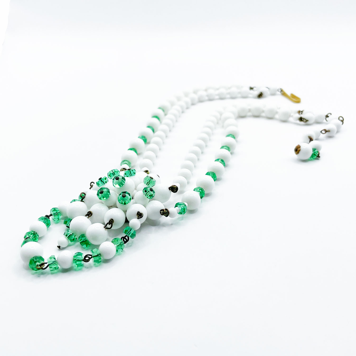 White glass bead necklace