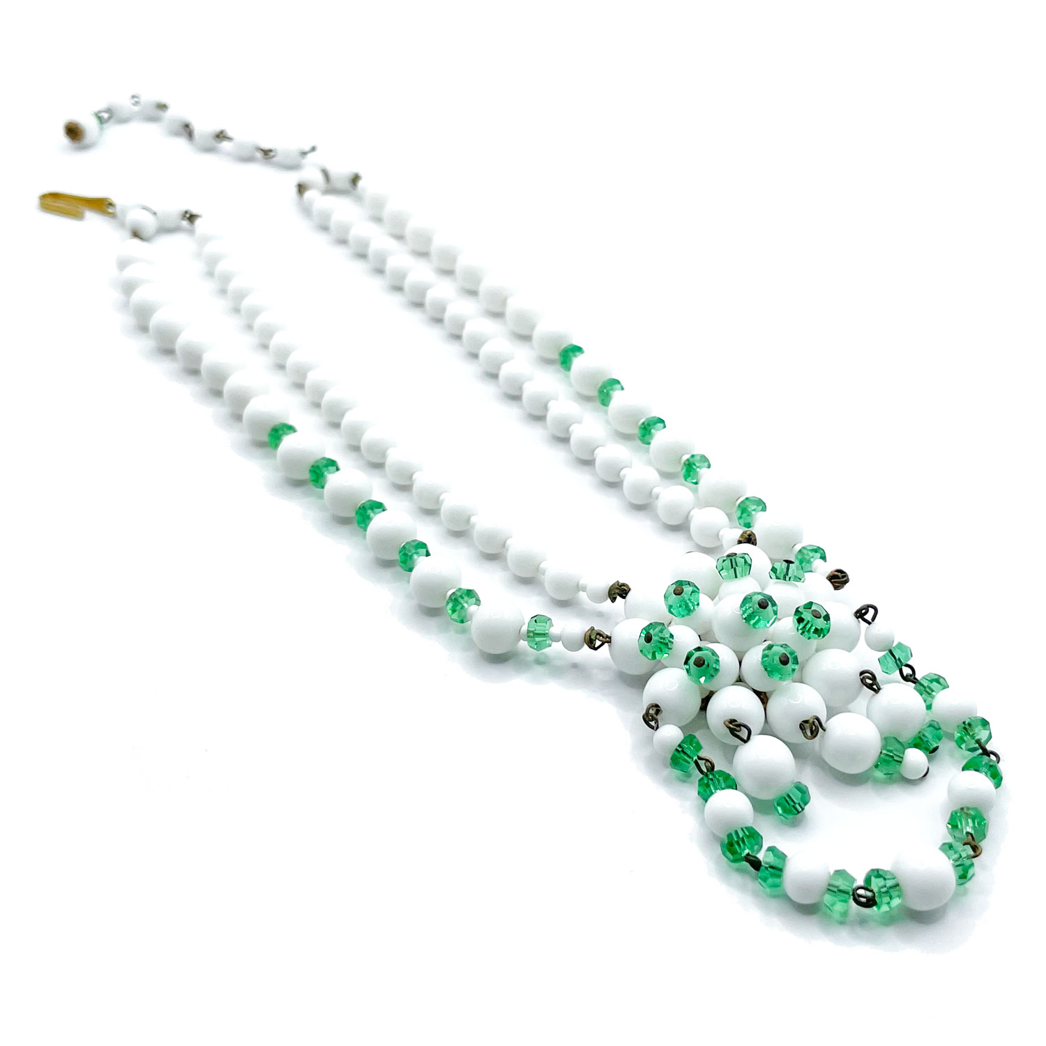 White glass bead necklace