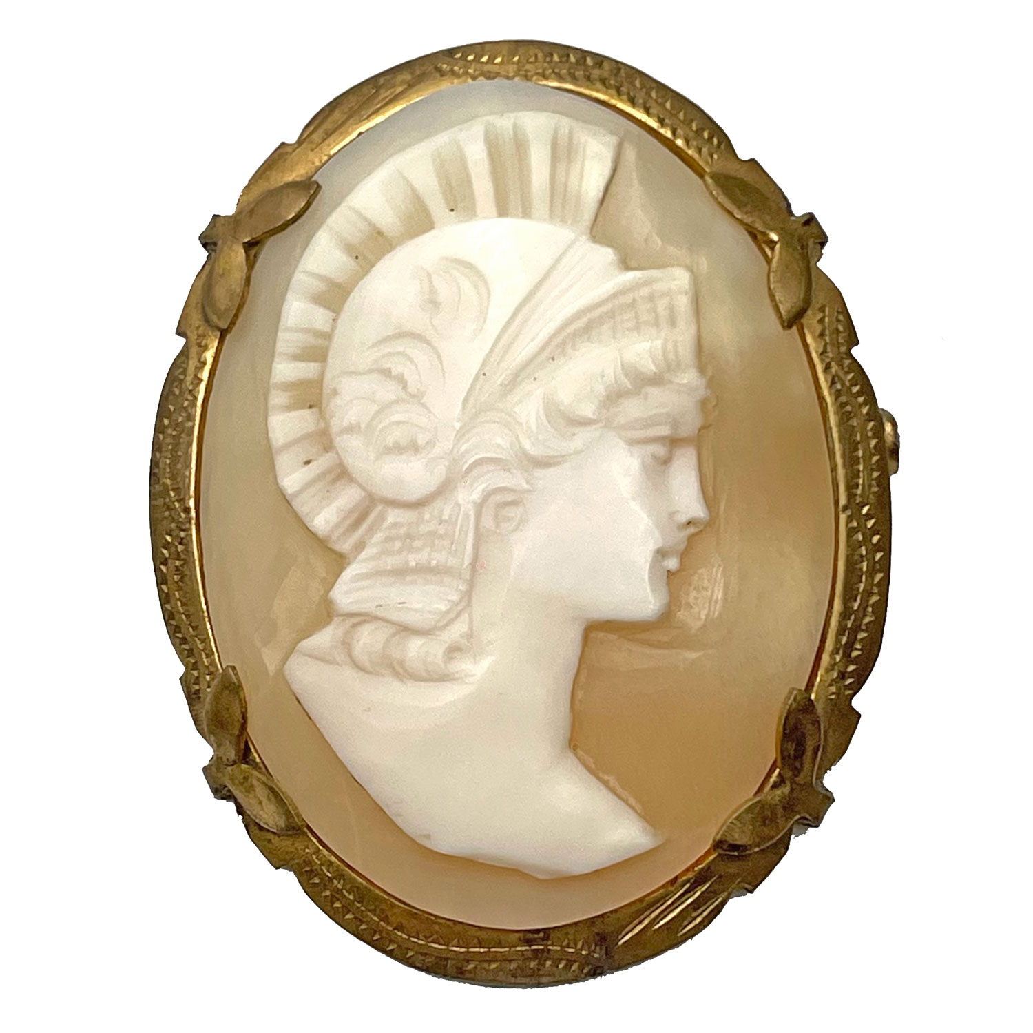 Vintage cameo brooch pendant necklace
