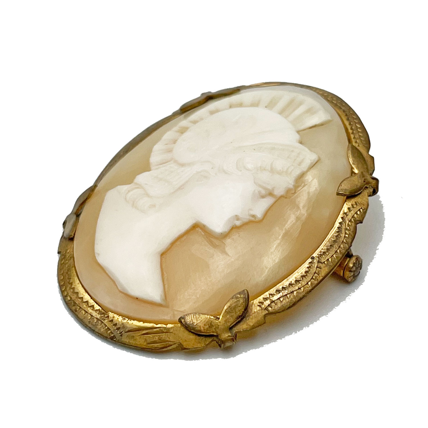 Vintage cameo brooch pendant necklace