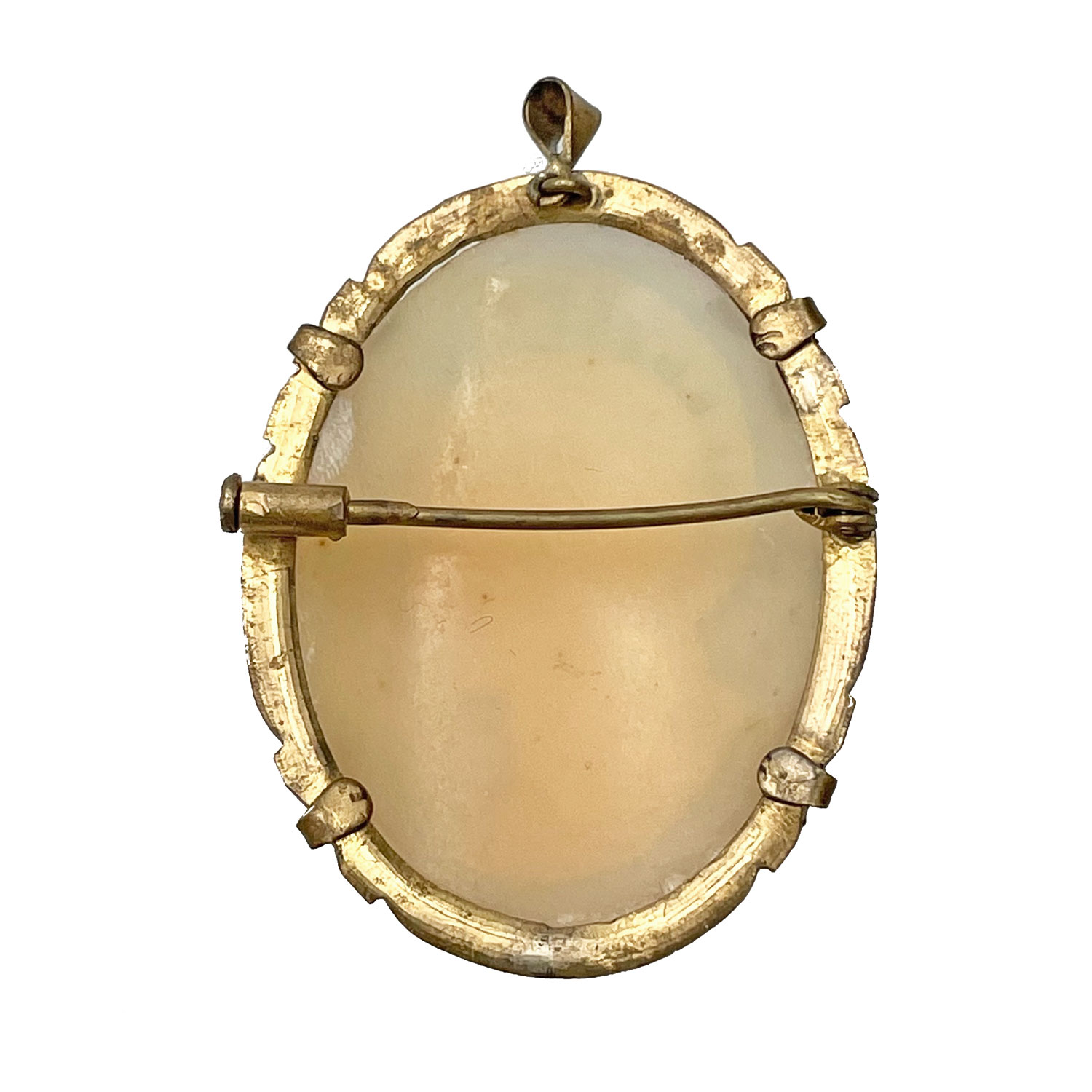 Vintage cameo brooch pendant necklace