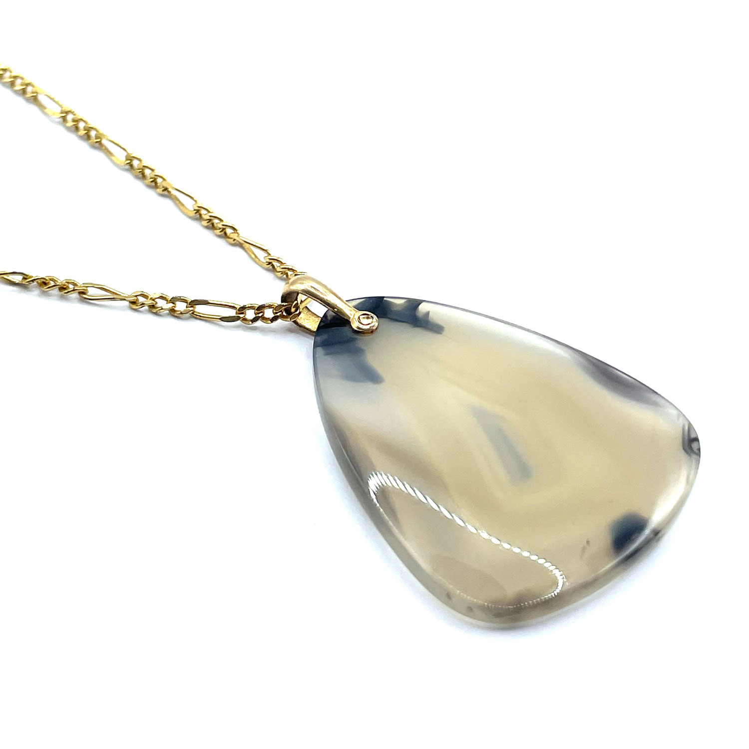 Art Deco agate pendant necklace