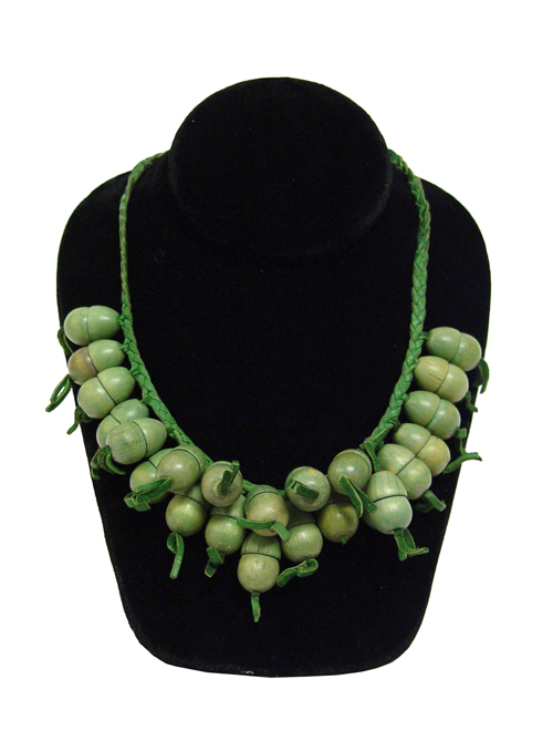 1930's wooden acorn necklace