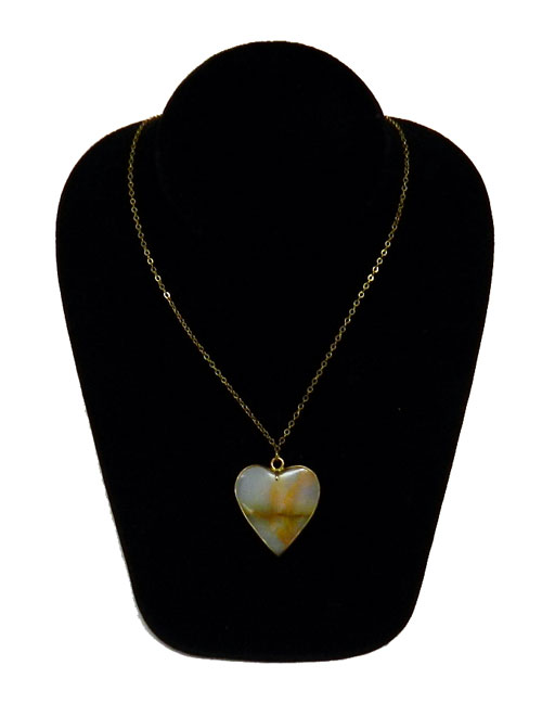 Mexican onyx heart pendant necklace