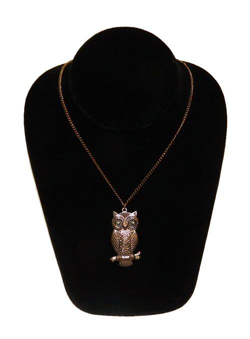 Copper owl pendant necklace