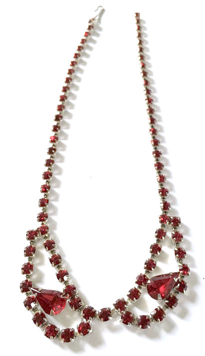 red rhinestone necklace