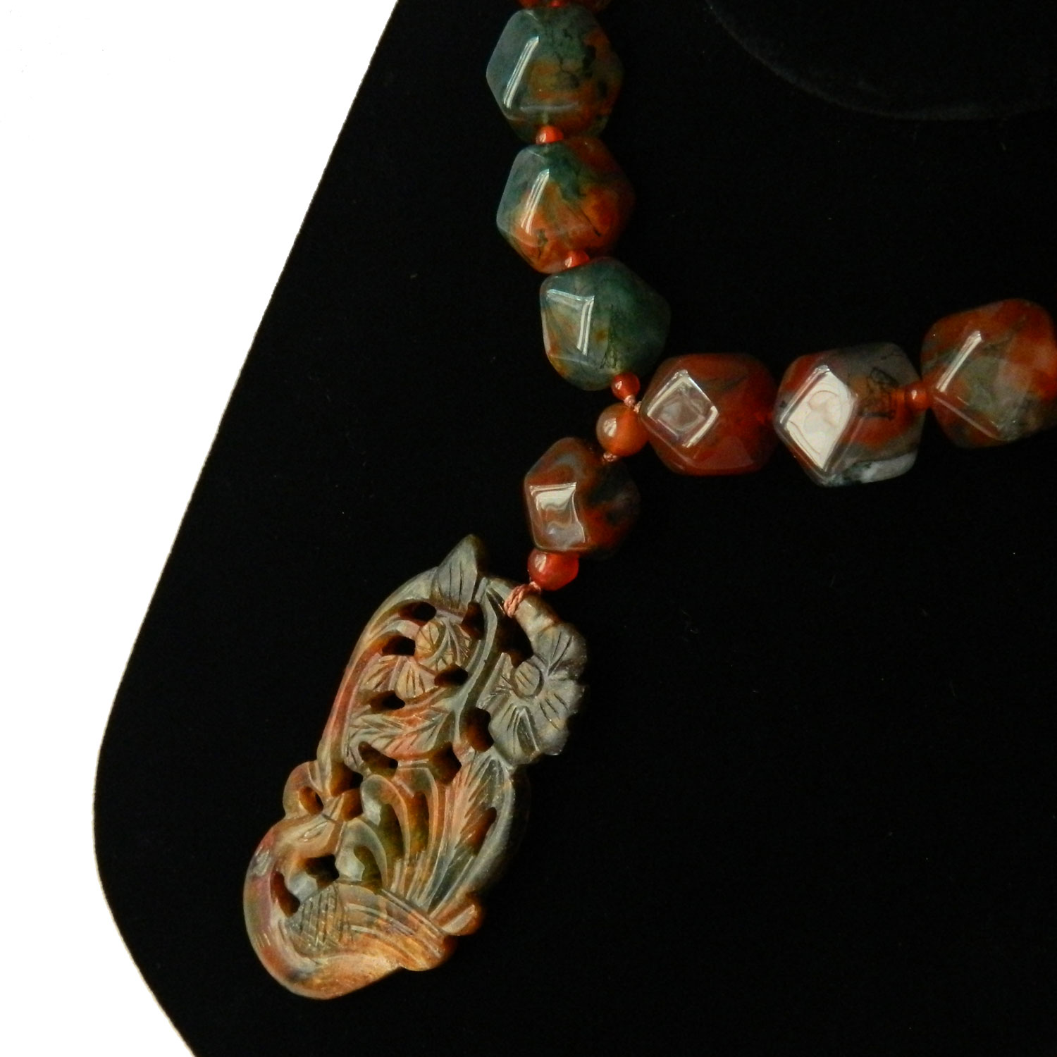 polished stone pendant necklace