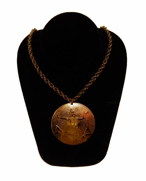 vintage copper pendant necklace