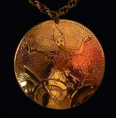 vintage Buddhist copper pendant necklace