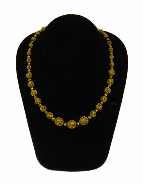 vintage brass bead necklace