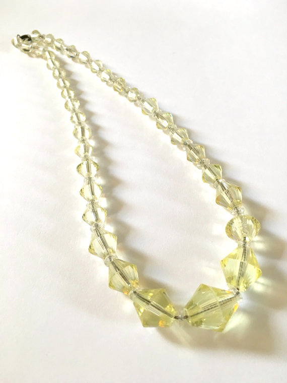 yellow crystal necklace