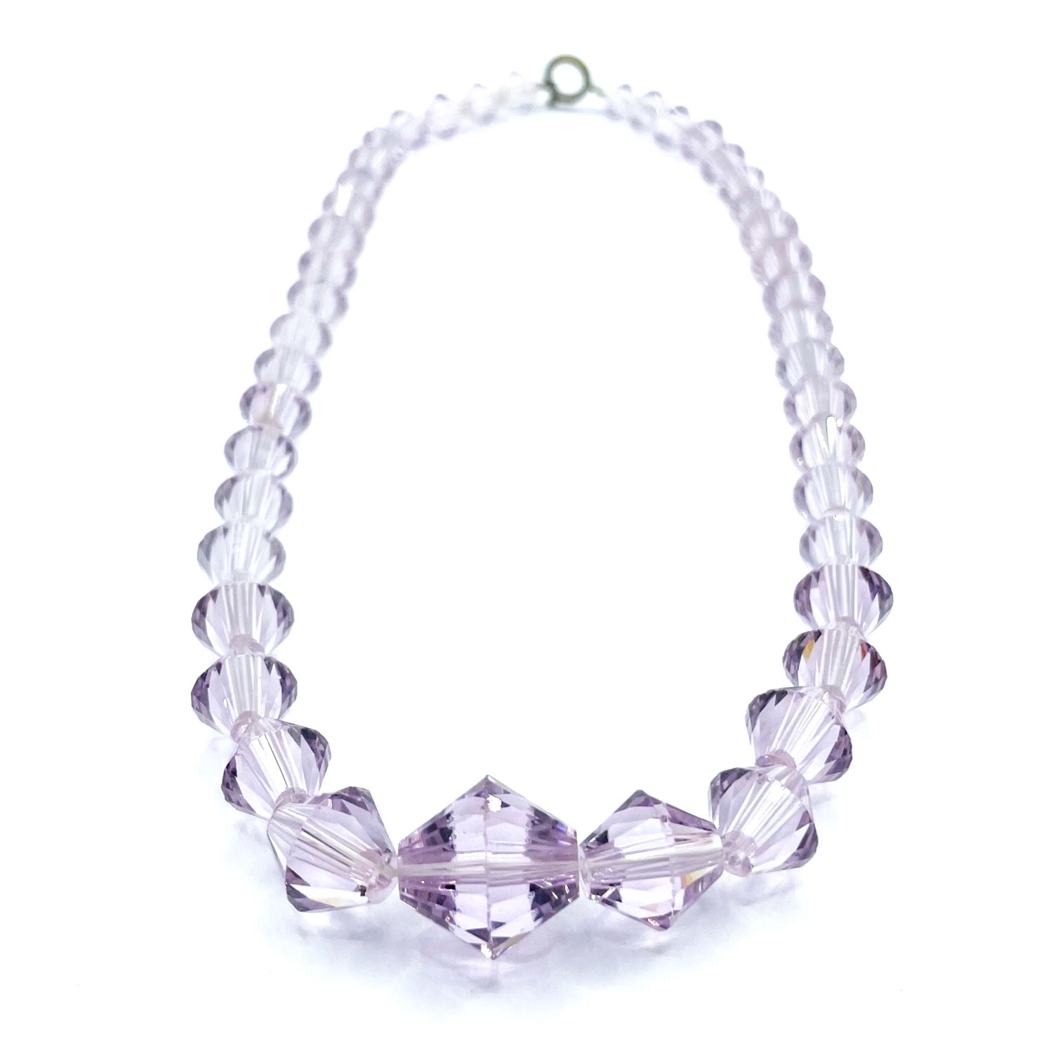 bicone crystal bead necklace