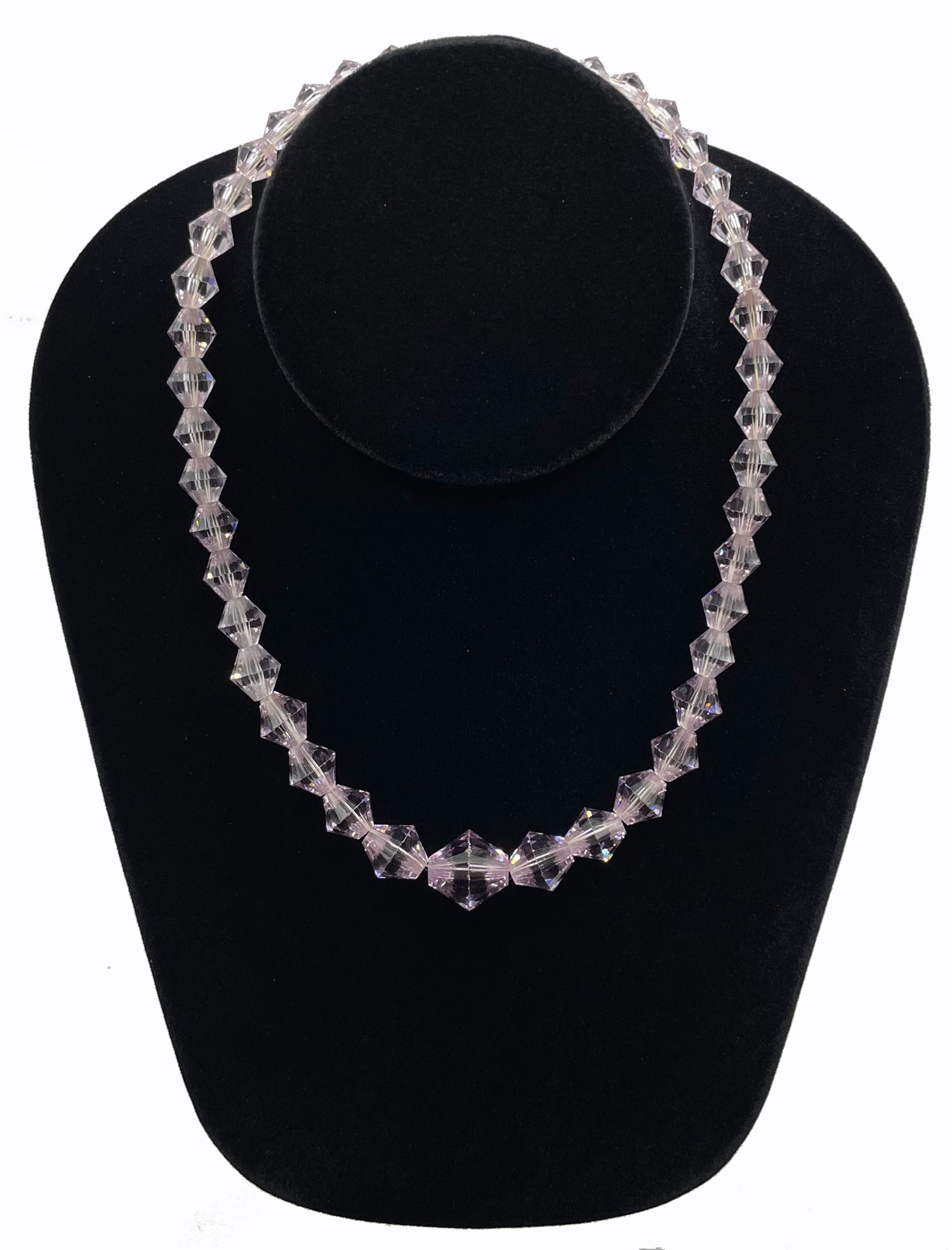 vintage lavender crystal necklace