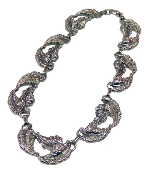 Silver leaf necklace