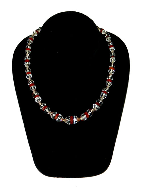 Hand cut glass bead necklace