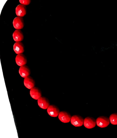 Red glass bead necklace