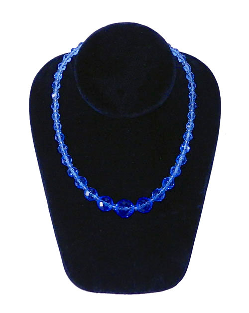 Blue glass bead necklace