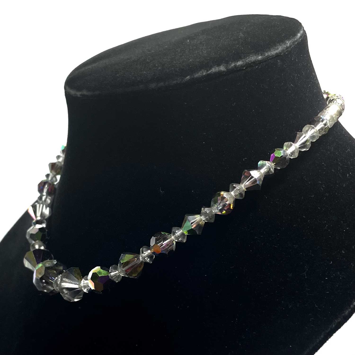 1950s Aurora Borealis cut crystal beaded necklace