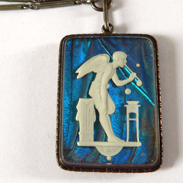 1920's art deco sterling butterfly wing necklace