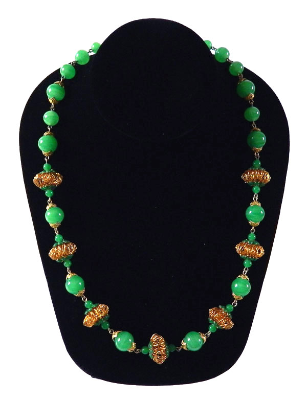 Vendome Green Glass Necklace