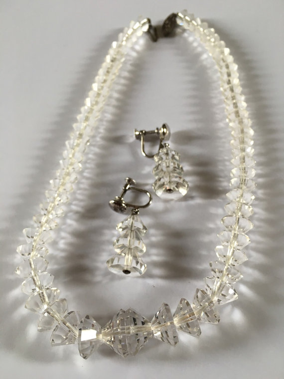 crystal necklace set