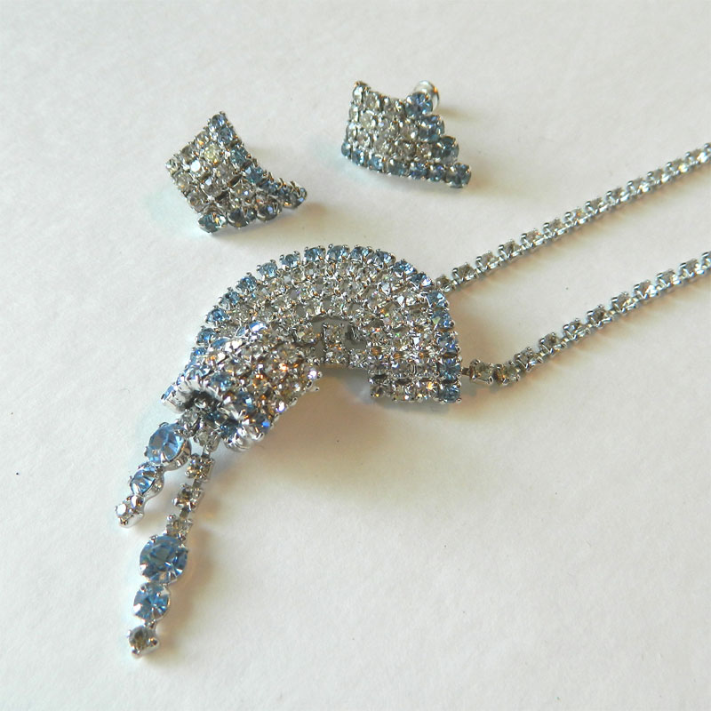 1950's rhinestone necklace set