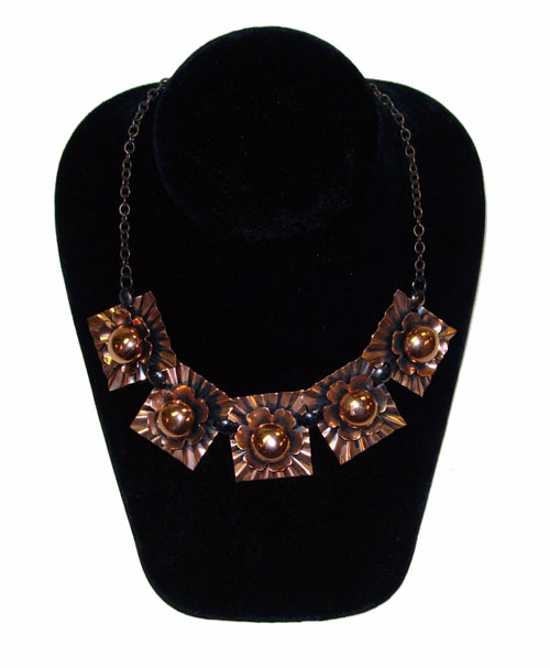 Vintage 1950's Mid Century Modern Copper Necklace